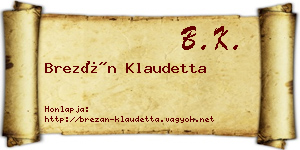 Brezán Klaudetta névjegykártya